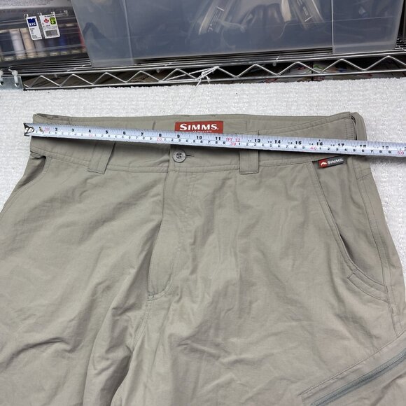 Simms Pants Mens XL Tan Stretch Utility Zip Pocket Fishing Outdoor Hiking Trail - Picture 8 of 16